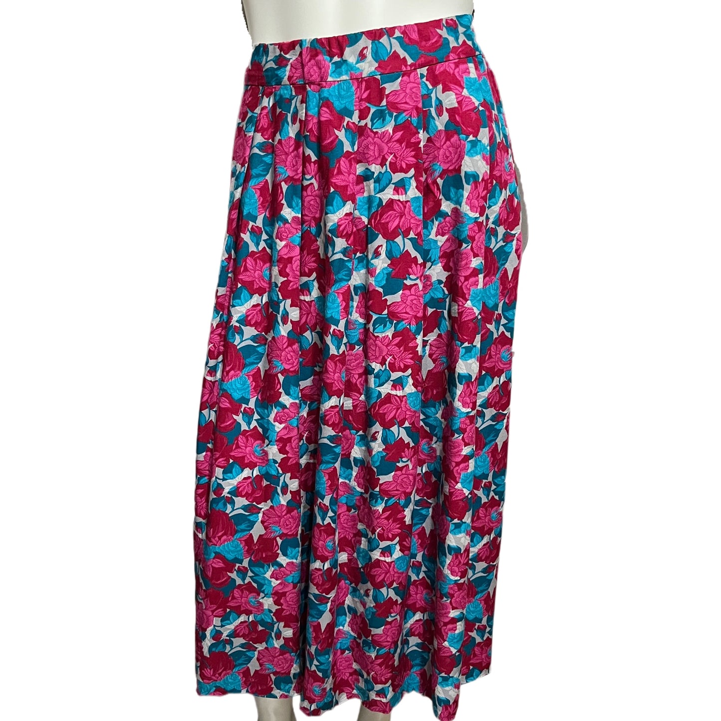 Vintage Country Sophisticates Pink Floral Skirt Sz-16