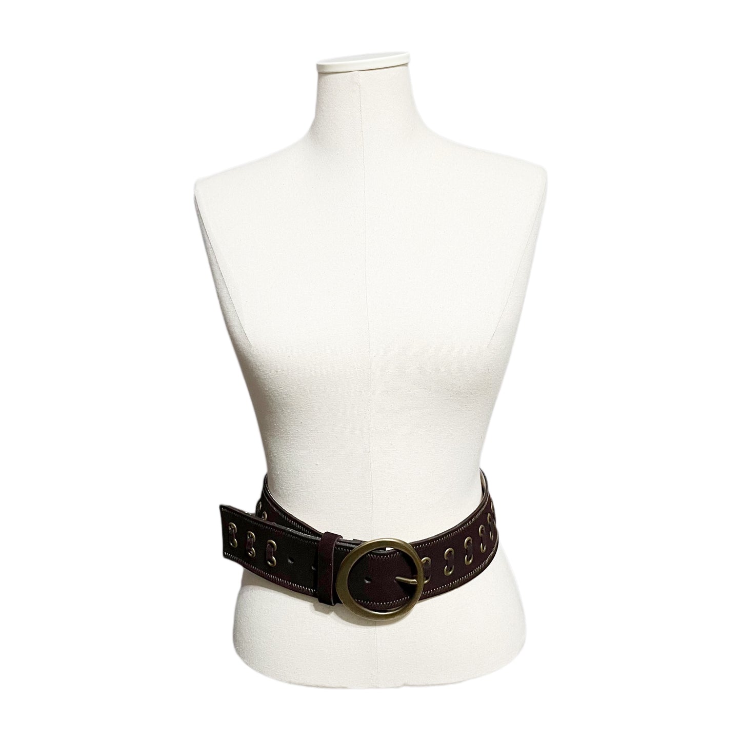 Brown Suede Boho Braided Wide Belt Leather Sz-Med/Large