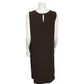 Eileen Fisher Chocolate Brown Overlay Shift Dress Sz-Large