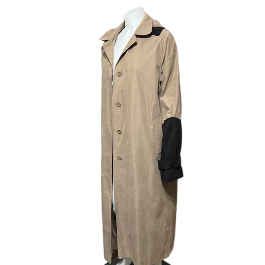 Vintage London Fog Brown Longline Hooded Trench Jacket Sz-8 Runs Big!