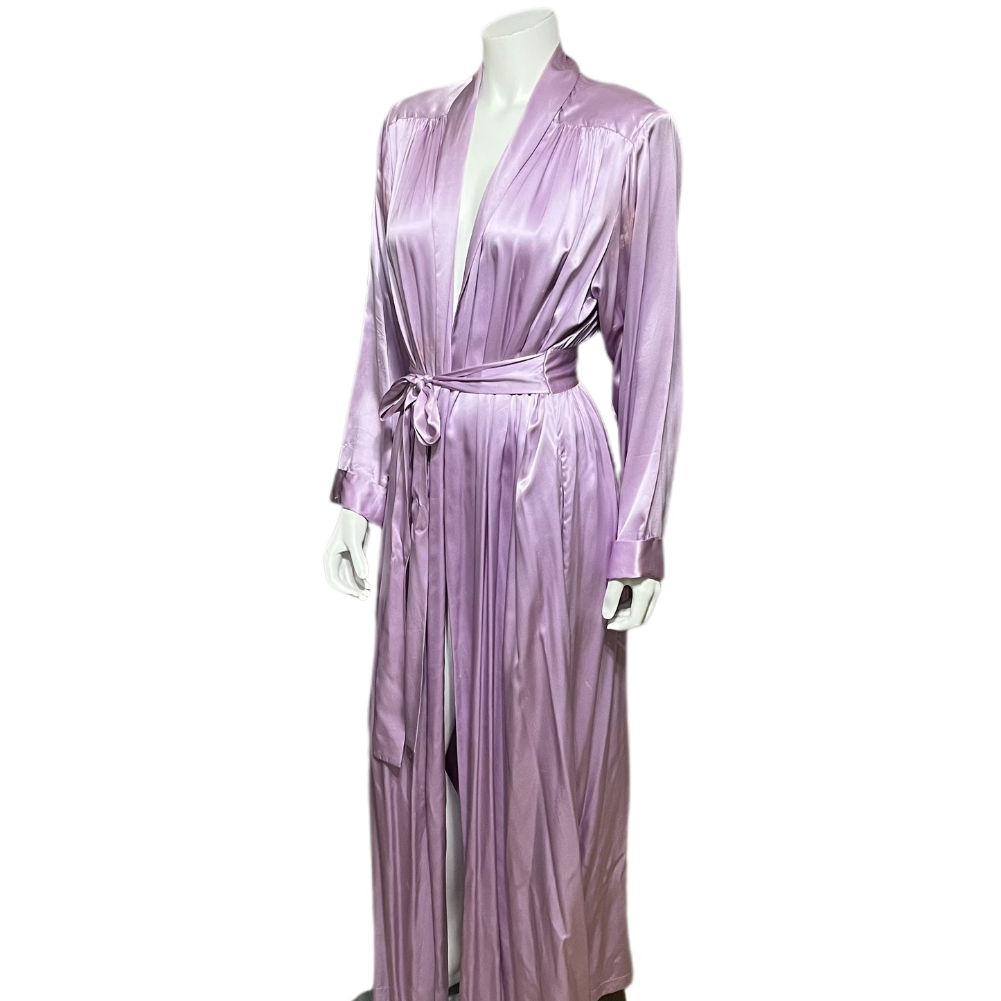 Vintage Filigree 100% Silk Lavender Robe Sz-Medium