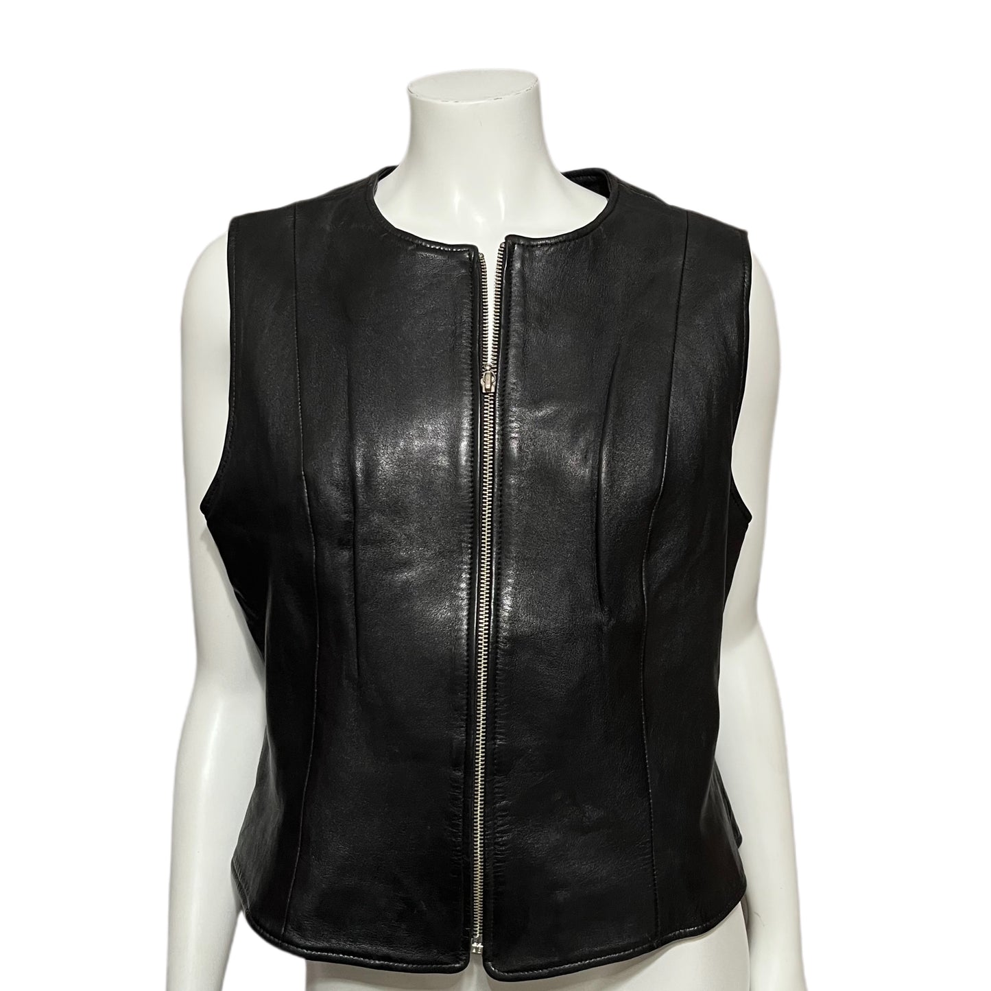 Pendleton Black 100% Leather Vest Sz-XL