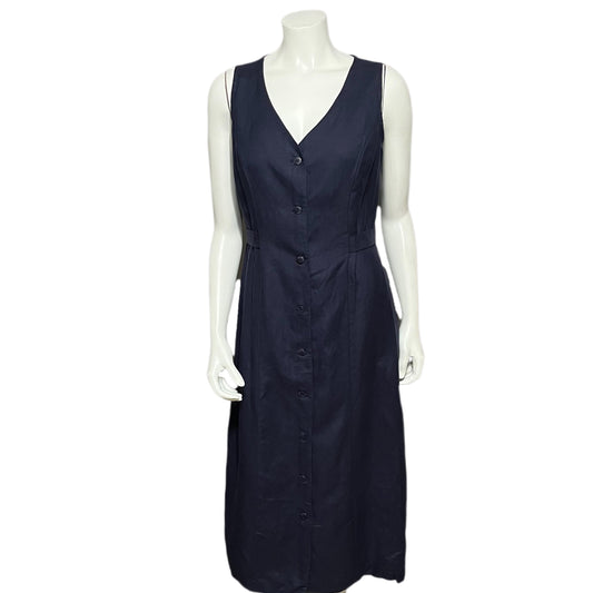 CH Signature Navy Blue Linen Dress Sz-Small