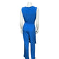 Colleen Lopez Blue Knit Sleeveless Jumpsuit Sz-Small