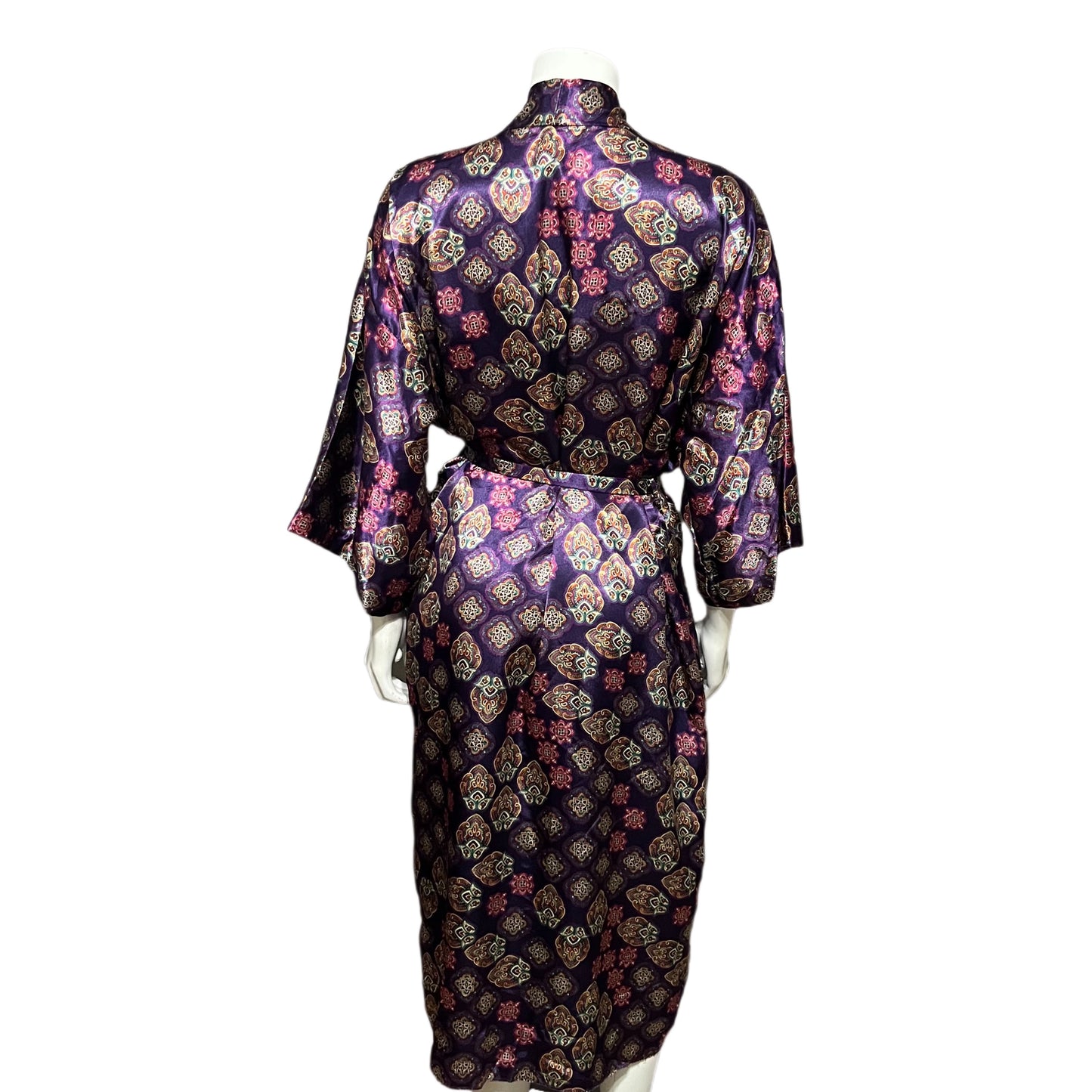 California Dynasty Purple Paisley Robe Sz-Large