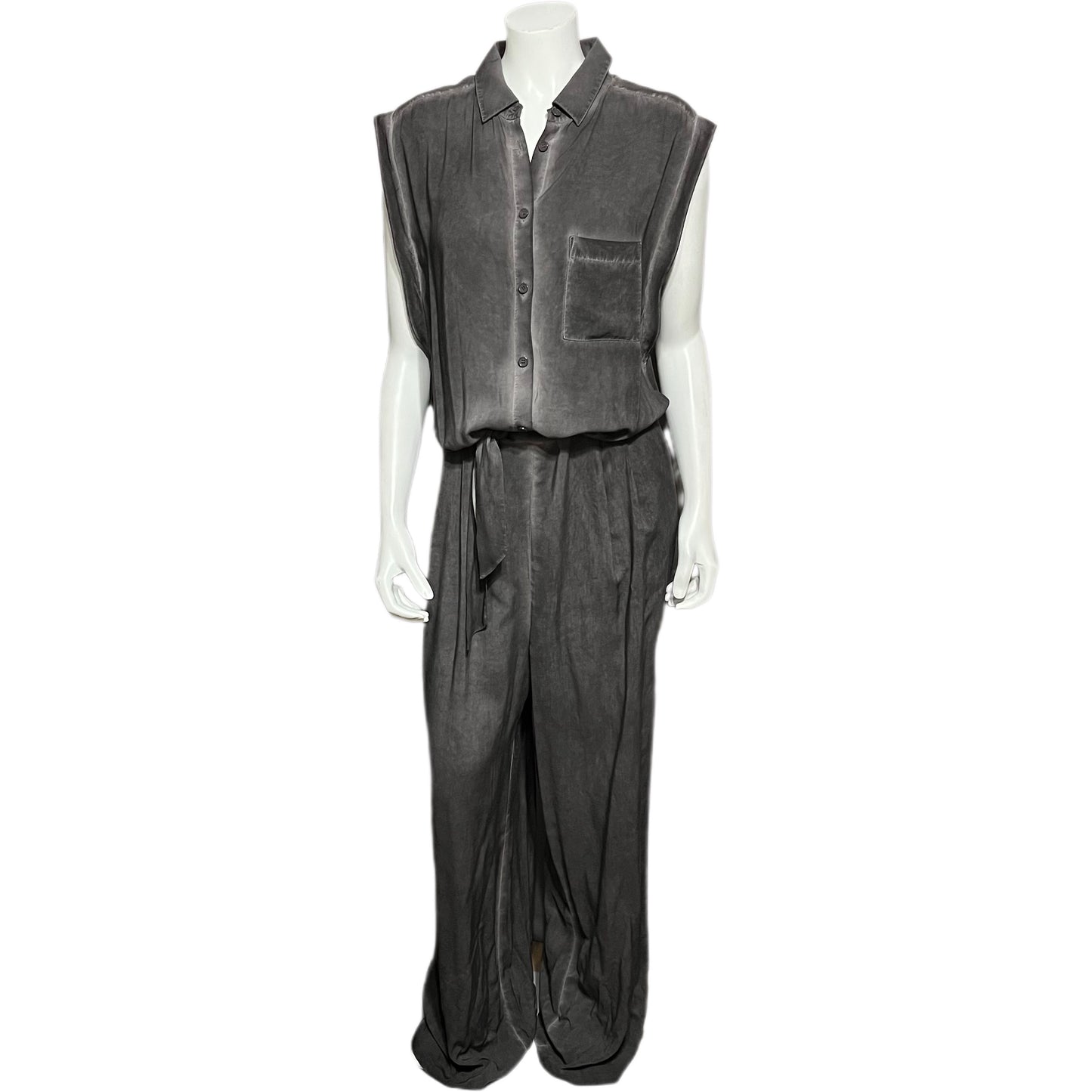 Soft Surroundings Gray Dye Rayon Jumpsuit Sz-TL