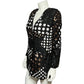 French Collizoni Black Silk Sequin Pattern Blazer Sz-Sm/Medium