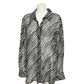 Lane Bryant Black White Sheer Zebra Striped Blouse Sz-22/24