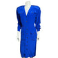 Vintage Liz Claiborne 100% Silk Cobalt Blue Button Front Dress Sz-4