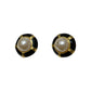 Black With Gold Large Centered Pearl Clip On Earrings