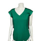 Express Green Satin Short Sleeve Top Sz-Xtra Small