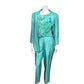 Adrianna Papell Silk Turquoise Pants 3 Pc Set Sz-12