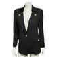 Dana Buchman Black Wool Blend With Gold Buttons Sz-4 Petite