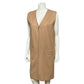 Sag Habor Brown Zip Up Wool Long Vest Sz-14