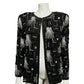 Black Sequin Beaded 100% Silk Cocktail Jacket Sz-Medium