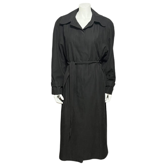 Vintage Utex Black Longline Trench Coat Sz-14