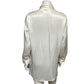 Rafaella White Artsy Ruffle Front Blouse Sz-Small | Medium