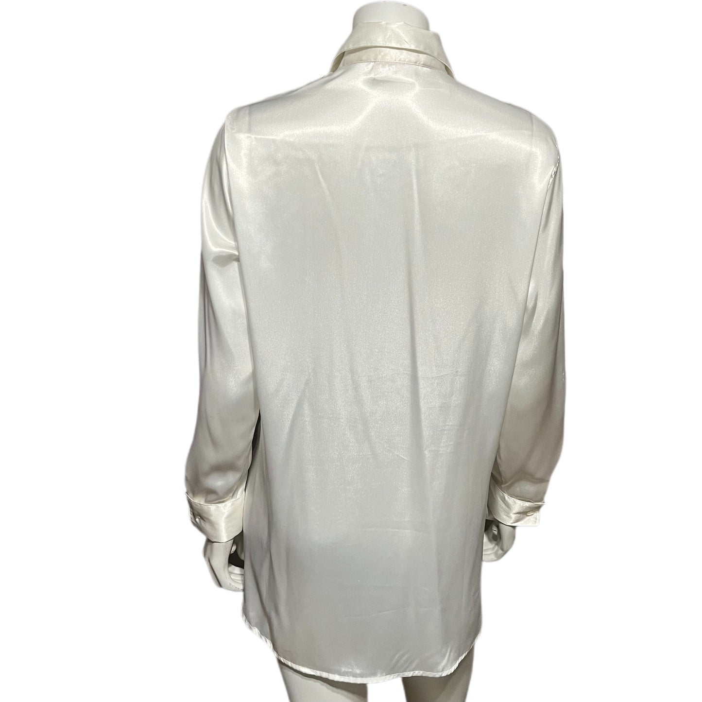 Rafaella White Artsy Ruffle Front Blouse Sz-Small | Medium