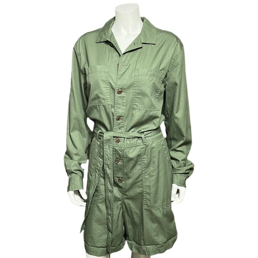 Gap Army Green Long Sleeve Romper Sz-12 Tall