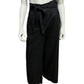 J Jill Black Tie Waist Linen Blend Black Cropped Pants Sz-Large