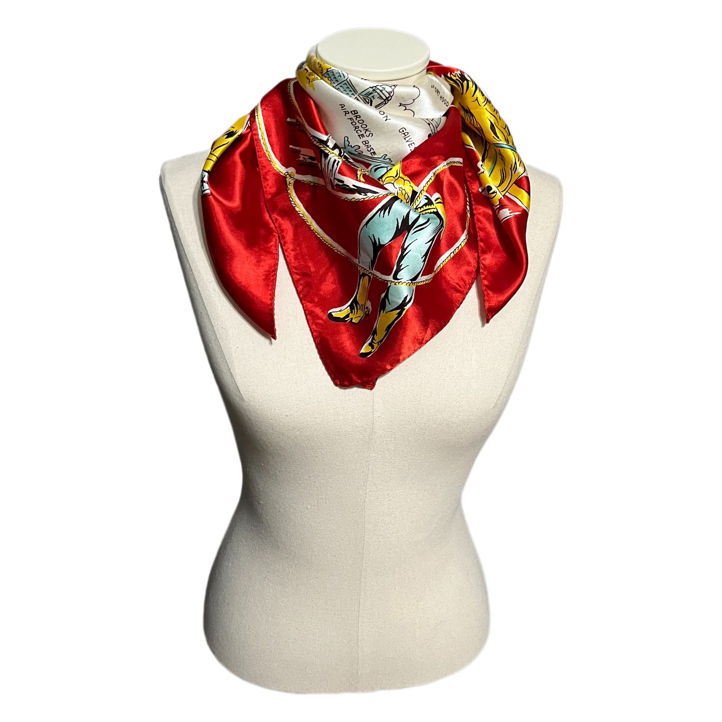 Red Yellow Cowboy Square Scarf