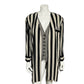 Vintage Perceptions Ecru & Black Striped Vest Attached Blazer Sz-14