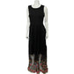 Papillon Black With Sheer Floral Skirt Dress Sz-Large