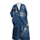 Custom Made Letterman Denim Duster Jacket Sz-XXL