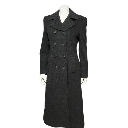 Jones New York Charcoal Gray Long Wool Coat Sz-4