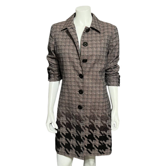 Worth Plaid Houndstooth Cotton Lightweight Jacket Sz-Small