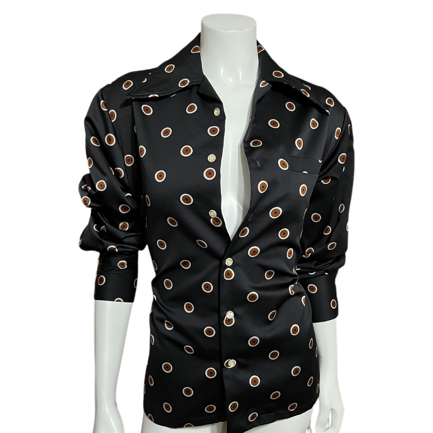 Vintage Despino Black With Dots Blouse Sz-Medium