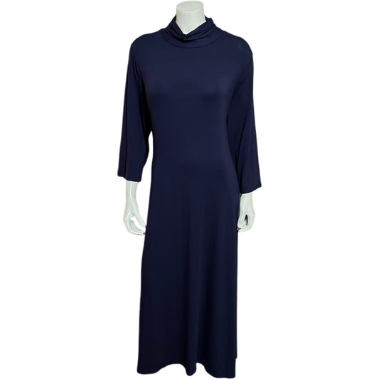 Catherine’s Navy Blue Knit Maxi Mock Neck Dress Sz-1X