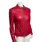 St. John Sport Red Quilted Leather Sz-Small/Medium