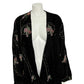 Velvet Purple With Floral Embellished Print Jacket