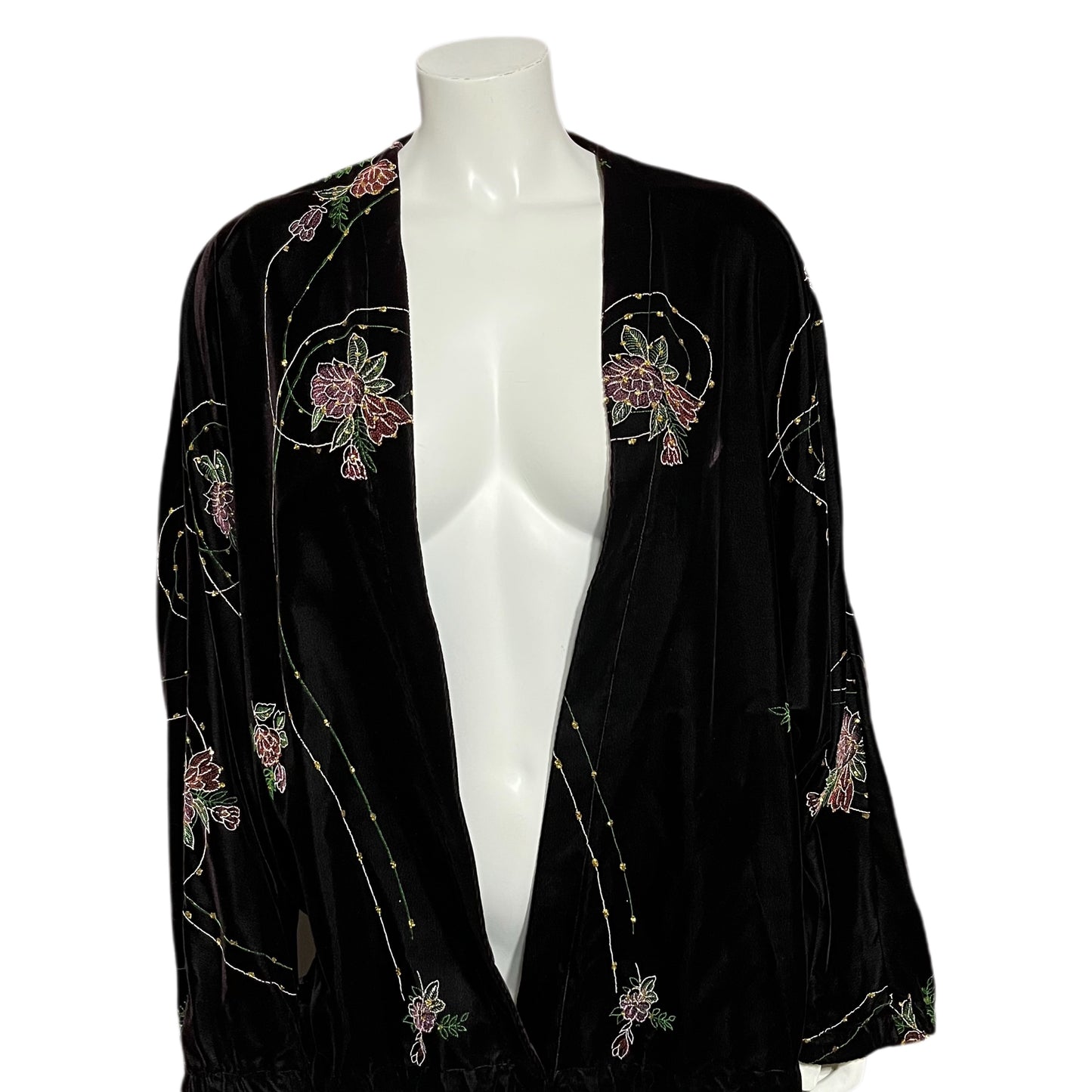 Velvet Purple With Floral Embellished Print Jacket