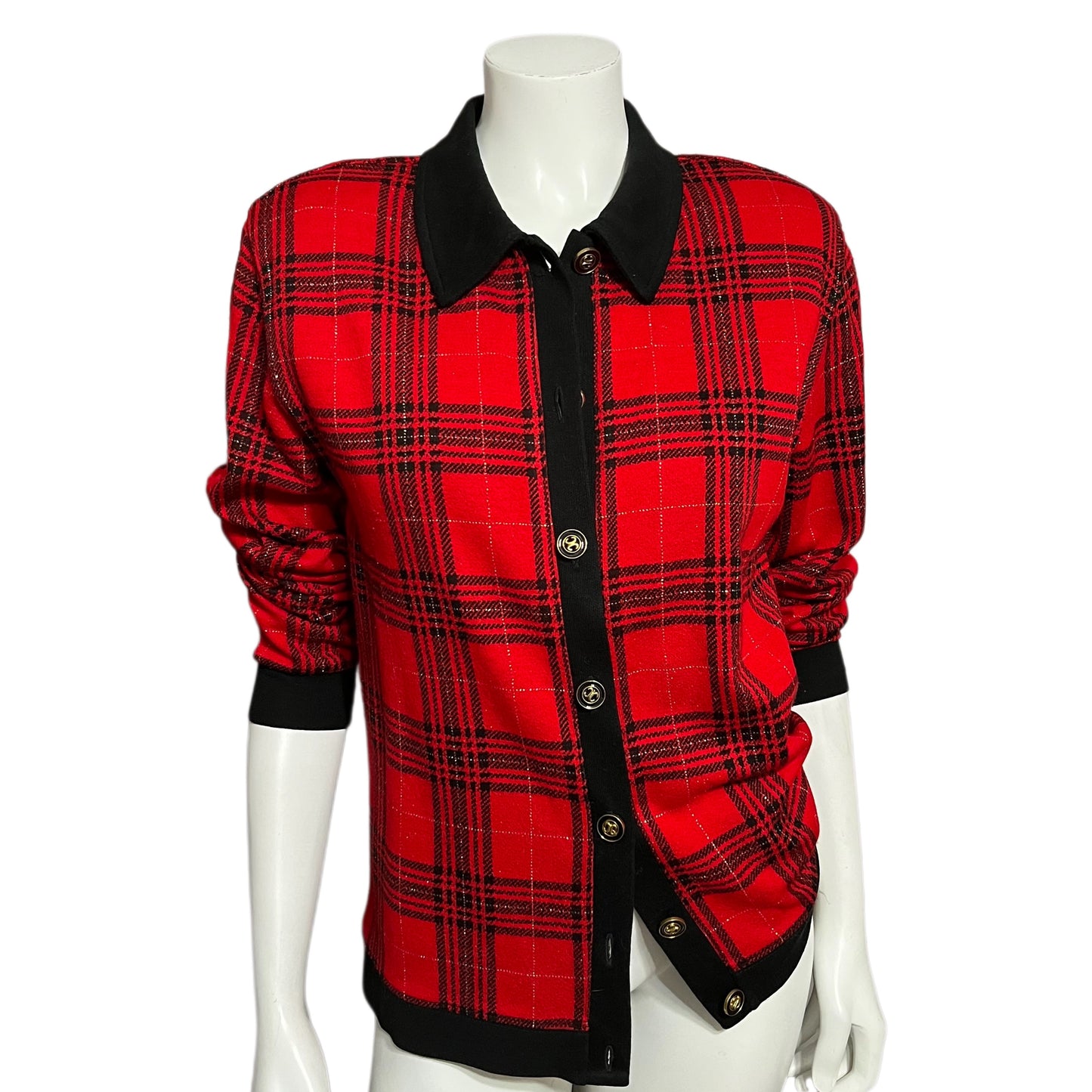 Vintage Eccobay Red Plaid Blazer Sz-Medium