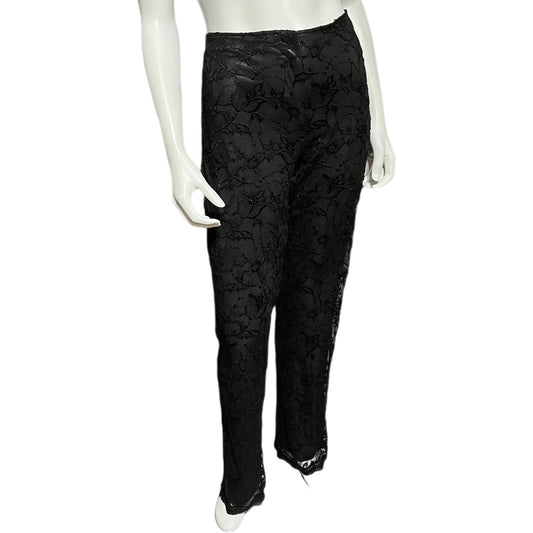 Scott McClinton Black Lace Metallic Underlay Pants Sz-10