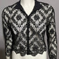 Katherine Harestad Black Allover Lace Collared Blouse Sz-Medium/Large