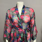 Vintage Georgette Trabolsi Floral Pink Purple Sheer Robe Sz-Small/Medium