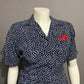 Vintage BGB Navy Polka Dotted Pleated Skirt Dress Sz-12