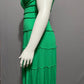 Sangria Sleeveless Green Layered Gathered Pleated Knee Length Dress Sz-Medium