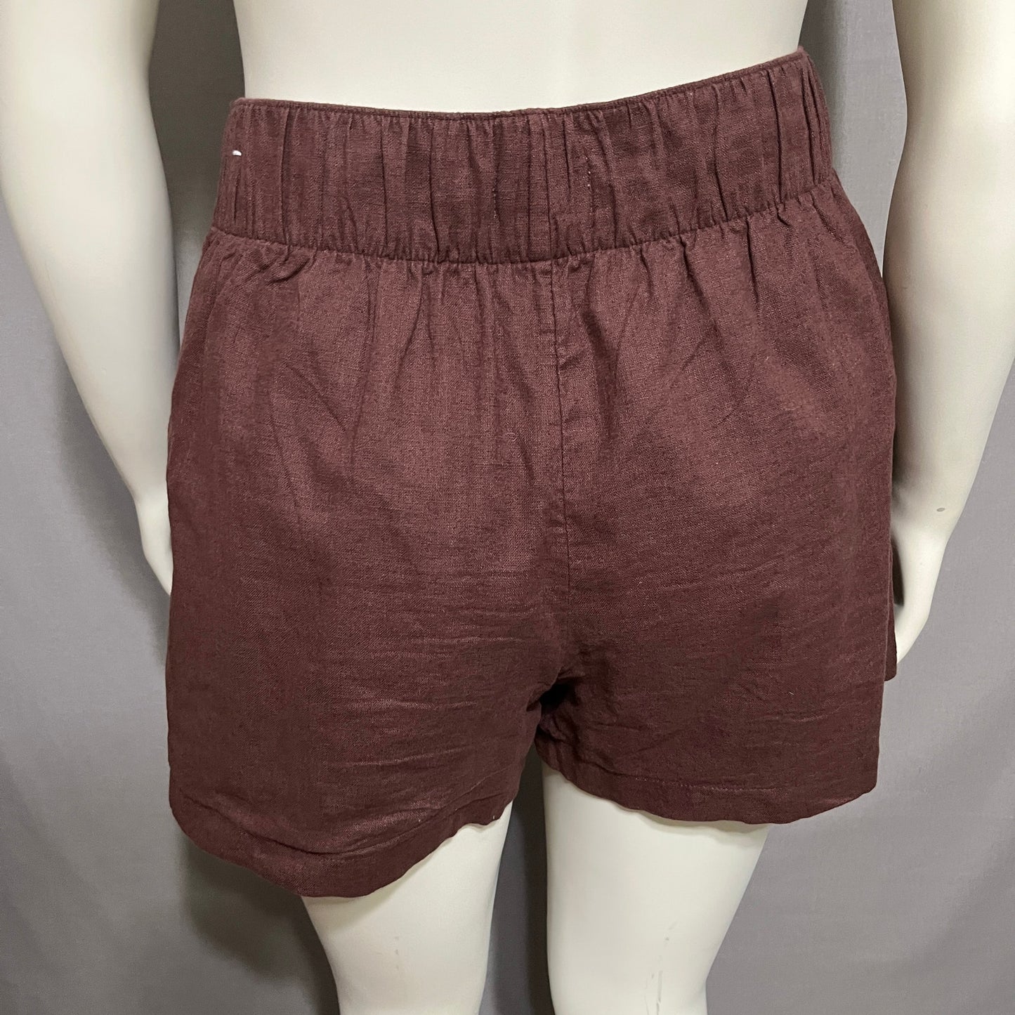 Abercrombie & Fitch Chocolate Flared Women’s Linen Cotton Shorts Sz-Medium