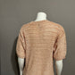 Effeci Light Salmon Button Front V-neck Short Sleeve Cardigan Sz-Small