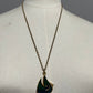 Vintage Enamel Emerald Green Articulated Fish Pendant Necklace