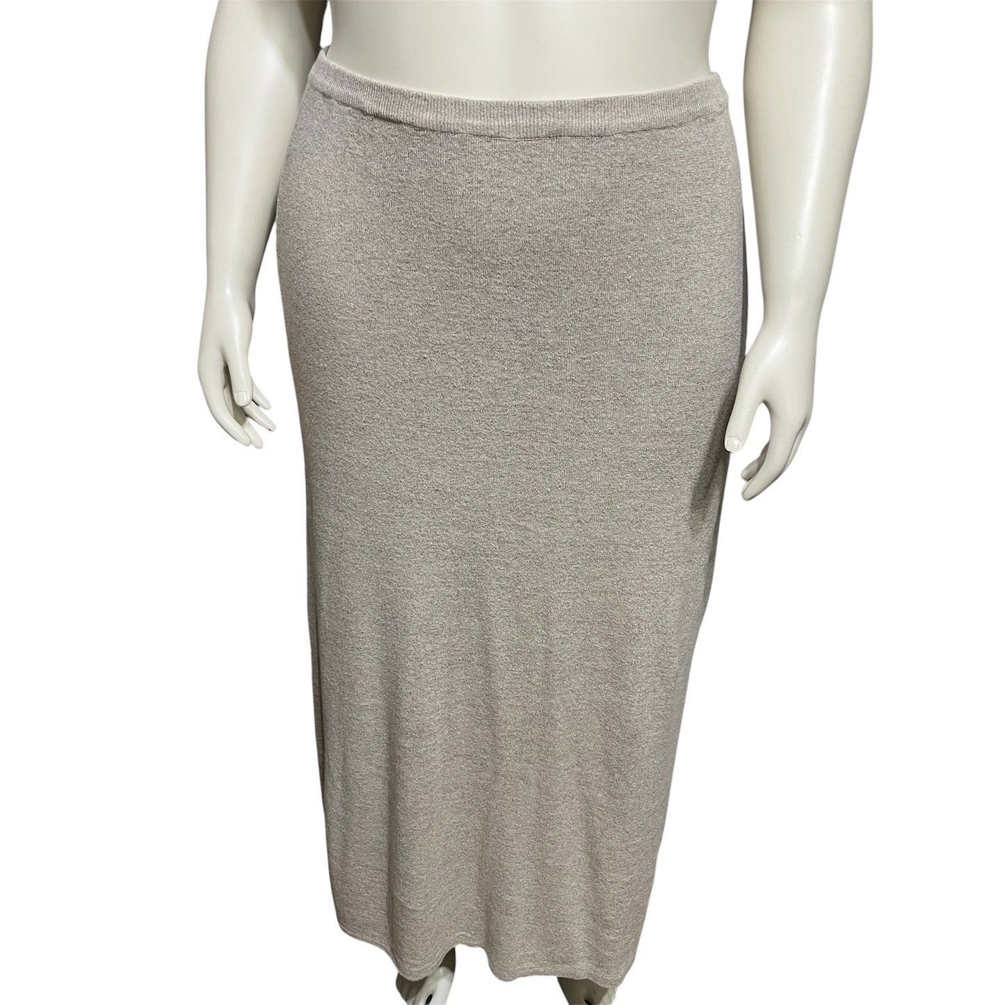 Tweeds Womens Linen Cotton Ponte Knit MIDI Fitted Skirt Sz-XL