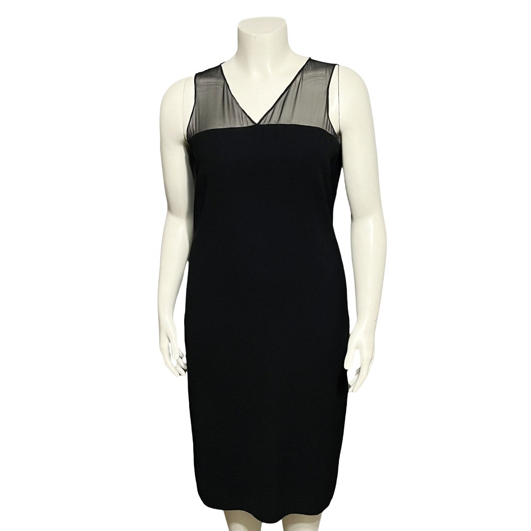 Casual Corner Black Silk Blend Shift Pencil Style Dress Sz-12