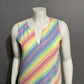 Lands End Rainbow 100% Cotton Striped Knit Sleeveless Dress Sz-Medium