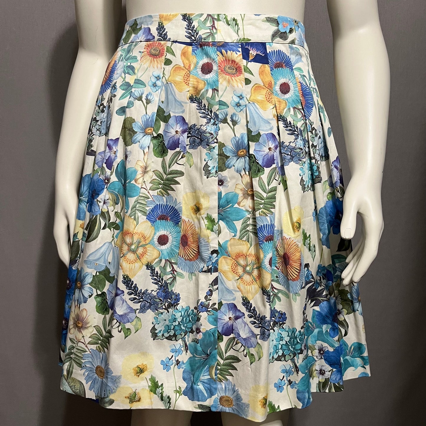 Talbots Cotton Floral Pleated Casual Knee Length Skirt Sz-10P