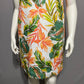 Nicole Miller Beachy 100% Linen Floral V-Neck Shift Dress Sz-Large