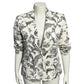 Nine West Cream Floral Cotton With Stretch One Button Blazer Sz-14